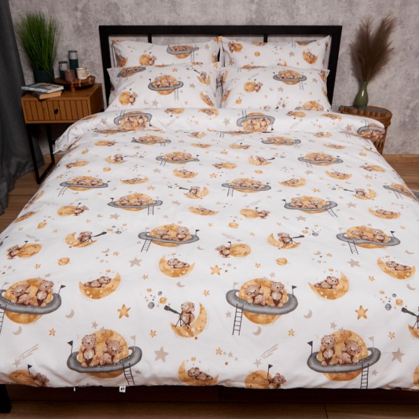Фото - Комплект постельного белья Moon&Star Бязь Gold Люкс Teddy Dreams 143х210х2 нав. 4х50х70 (MS-820009863)