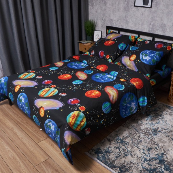 Фото - Комплект постільної білизни Moon&Star Бязь Gold Люкс Universe Magic 160х220 нав. 50х70 см 2 шт. (MS-890000529)