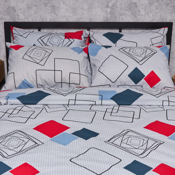 Фото - Комплект постільної білизни Moon&Star Бязь Gold Люкс Urban Grid 200х220 нав. 40х60 см 2 шт. (MS-890000549)