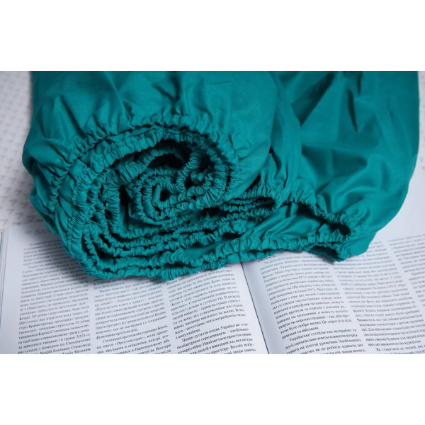 Фото - Простирадло односпальне Moon&Star на гумці Green Deep Бязь Gold Люкс 120х200х25 см (MS-850000308)