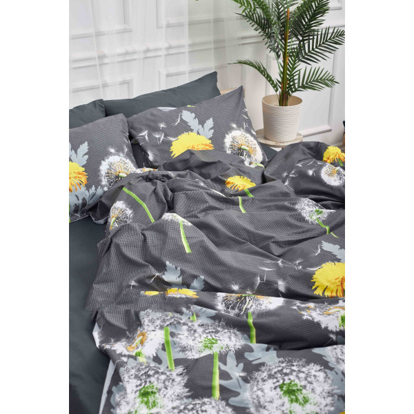 Фото - Комплект постільної білизни Moon&Star King Size 220x240 Dandelion Black Бязь Gold Люкс (MS-820000906)