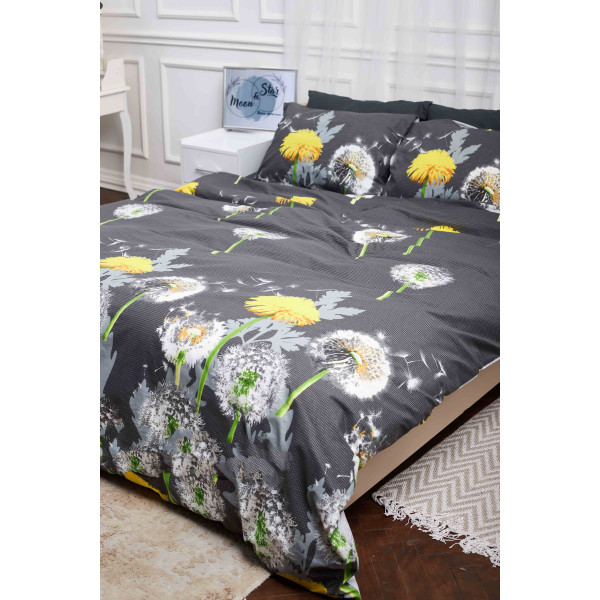 Фото - Комплект постільної білизни Moon&Star King Size 220x240 Dandelion Black Бязь Gold Люкс (MS-820000906)