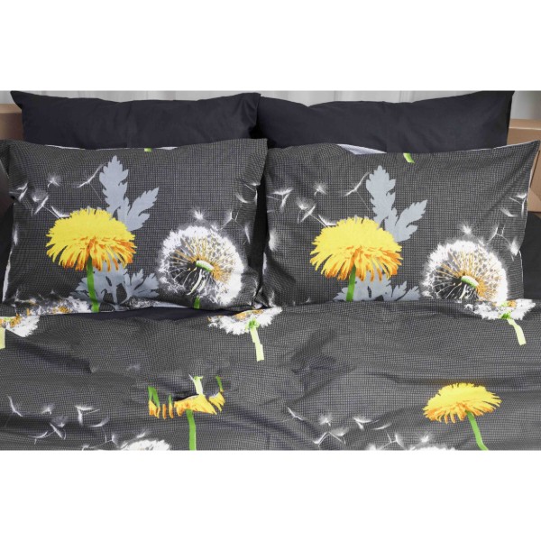 Фото - Комплект постельного белья Moon&Star 200х220 см нав. 4х50х70 Dandelion Black Бязь Gold Люкс (MS-820000918)