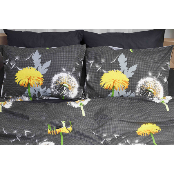 Фото - Комплект постільної білизни Moon&Star 175х210 см нав. 4х70х70 Dandelion Black Бязь Gold Люкс (MS-820000914)