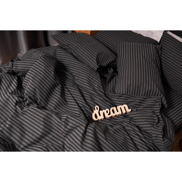 Фото - Комплект постільної білизни Moon&Star 175х210 см нав. 4х70х70 Gray Stripe Бязь Gold Люкс (MS-820001087)