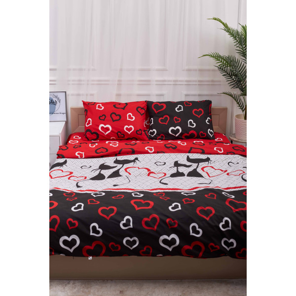 Фото - Комплект постільної білизни Moon&Star 175х210 см нав. 4х50х70 Love Cats Бязь Gold Люкс (MS-820001156)