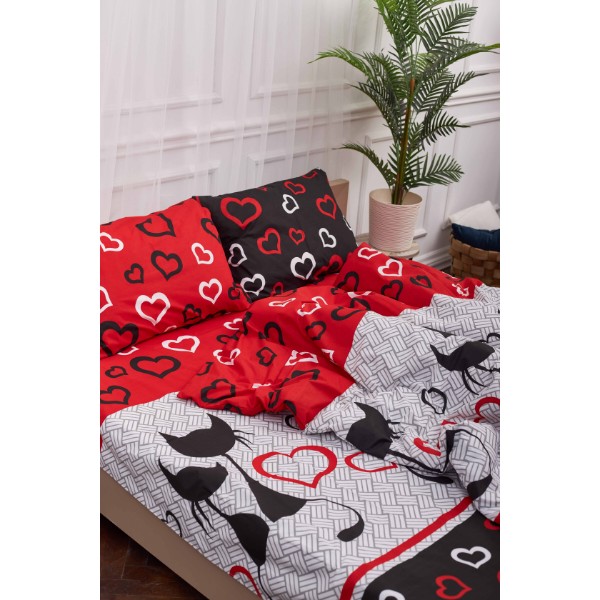 Фото - Комплект постельного белья Moon&Star Бязь Gold Люкс «Love Cats» 160х220х2 нав. 2х40х60 (MS-820002970)