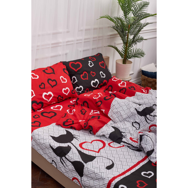Фото - Комплект постільної білизни Moon&Star 175х210 см нав. 4х50х70 Love Cats Бязь Gold Люкс (MS-820001156)