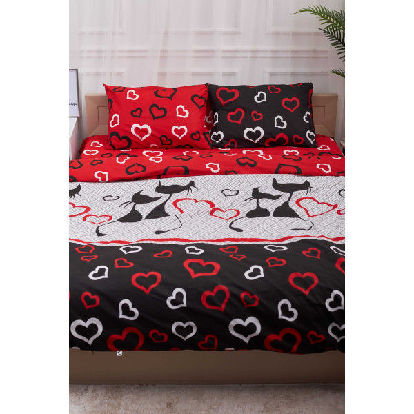 Фото - Комплект постільної білизни Moon&Star King Size 220x240 Love Cats Бязь Gold Люкс (MS-820001148)
