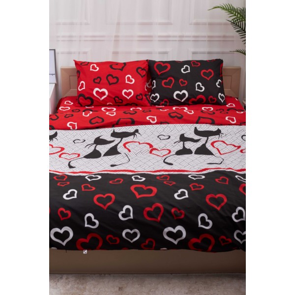 Фото - Комплект постельного белья Moon&Star Бязь Gold Люкс «Love Cats» 160х220х2 нав. 2х40х60 (MS-820002970)