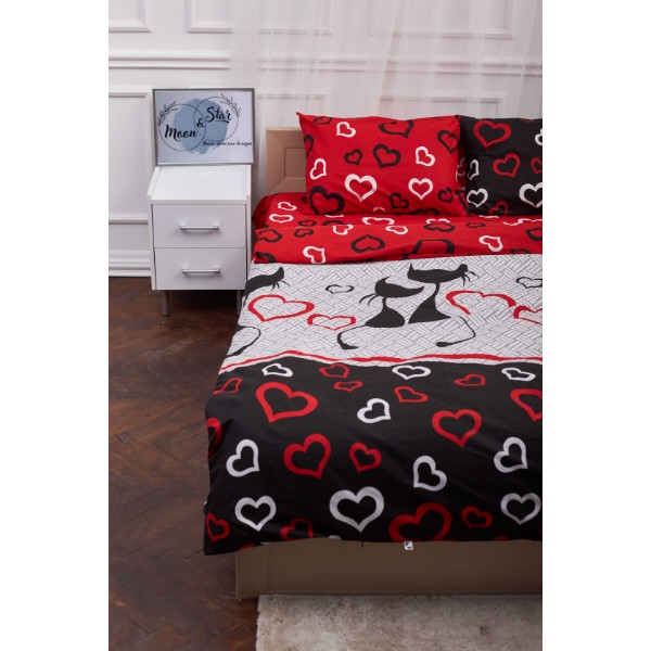 Фото - Комплект постельного белья Moon&Star Бязь Gold Люкс «Love Cats» 160х220х2 нав. 2х40х60 (MS-820002970)