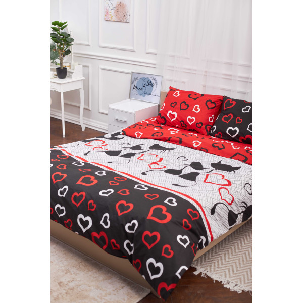 Фото - Комплект постільної білизни Moon&Star King Size 220x240 Love Cats Бязь Gold Люкс (MS-820001148)