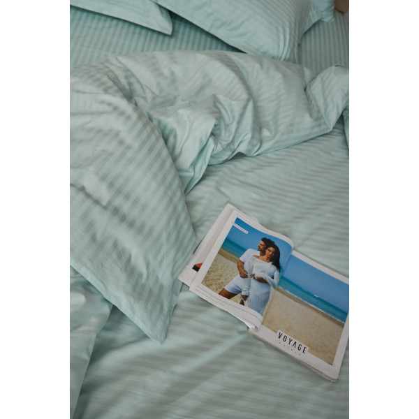 Фото - Комплект постільної білизни Moon&Star 200х220 см нав. 2х50х70 Stripe Mint Satin Stripe (MS-820000626)