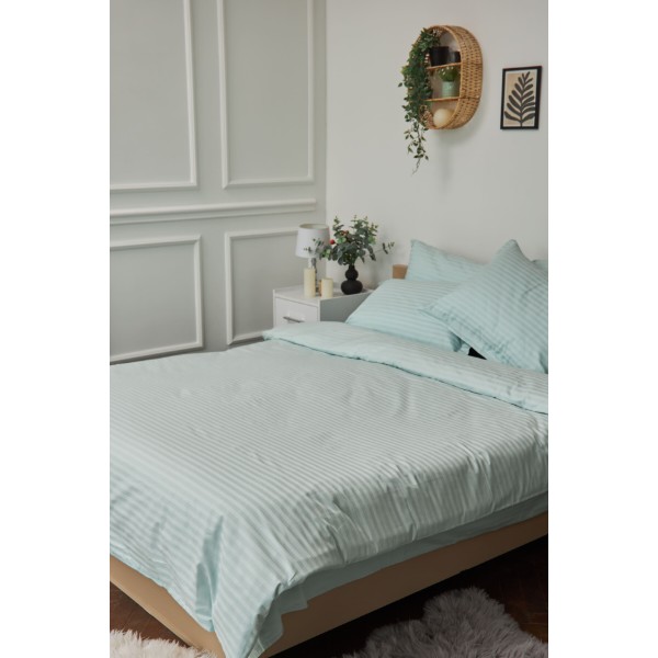 Фото - Комплект постельного белья Moon&Star King Size 220x240 Stripe Mint Satin Stripe (MS-820000595)