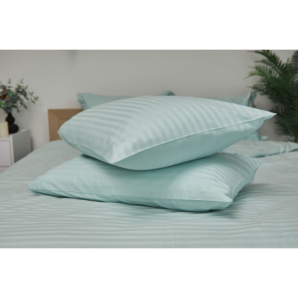 Фото - Комплект постільної білизни Moon&Star 200х220 см нав. 2х40х60 Stripe Mint Satin Stripe (MS-820000625)