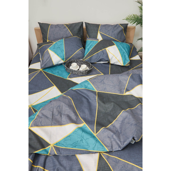 Фото - Комплект постільної білизни Moon&Star 175х210 см нав. 2х40х60 Triangles Мікросатин Premium (MS-820001463)