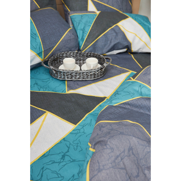 Фото - Комплект постільної білизни Moon&Star 175х210 см нав. 2х40х60 Triangles Мікросатин Premium (MS-820001463)