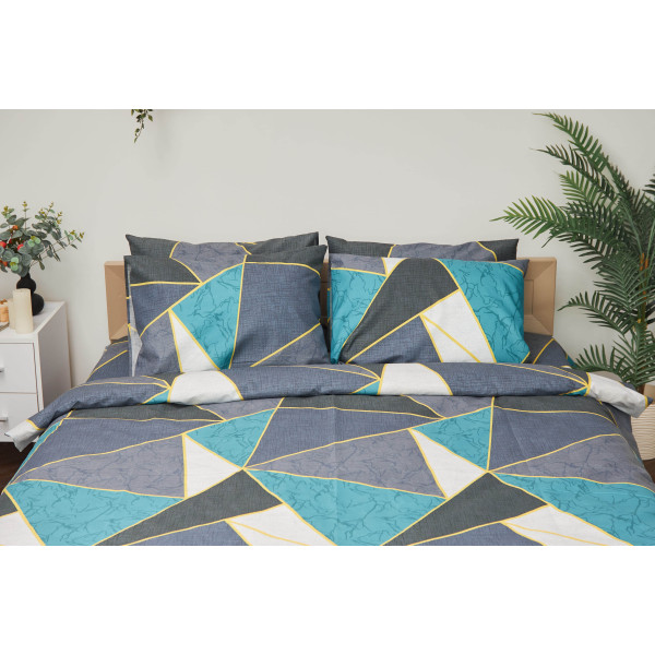 Фото - Комплект постільної білизни Moon&Star 175х210 см нав. 2х50х70 Triangles Мікросатин Premium (MS-820001464)