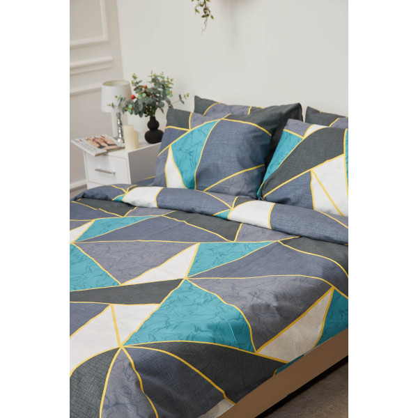 Фото - Комплект постільної білизни Moon&Star 175х210 см нав. 2х40х60 Triangles Мікросатин Premium (MS-820001463)