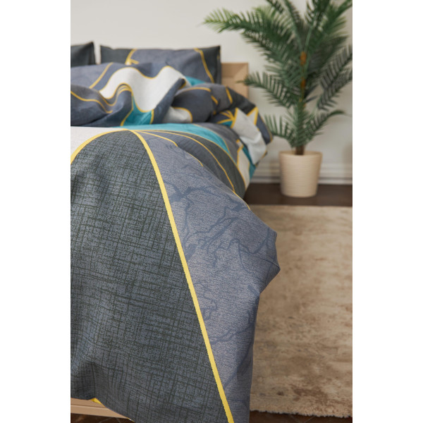 Фото - Комплект постільної білизни Moon&Star 200х220 см нав. 2х70х70 Triangles Мікросатин Premium (MS-820001470)