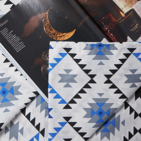 Фото - Простирадло двоспальне Moon&Star Blue Mosaic Бязь Gold Люкс 180х220 см (MS-860000122)