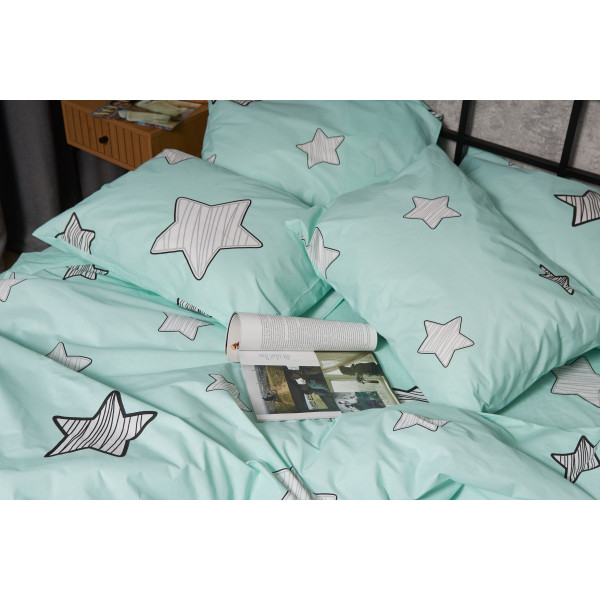 Фото - Комплект постільної білизни Moon&Star Бязь Gold Люкс Child Stars 200х220 см +нав. 4х50х70 (MS-820005403)