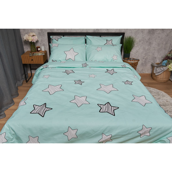 Фото - Комплект постільної білизни Moon&Star Бязь Gold Люкс Child Stars 200х220 см +нав. 4х50х70 (MS-820005403)