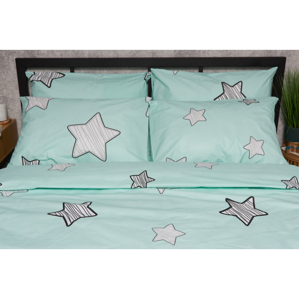 Фото - Комплект постільної білизни Moon&Star Бязь Gold Люкс Child Stars 200х220 см +нав. 4х50х70 (MS-820005403)