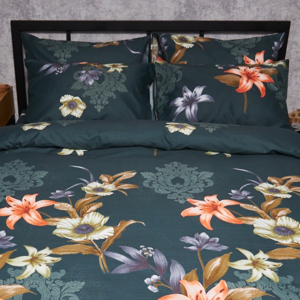 Фото - Комплект постельного белья Moon&Star Микросатин Premium «Floral Nocturne» 143х210х2 см нав. 2х70х70 (MS-820007692)