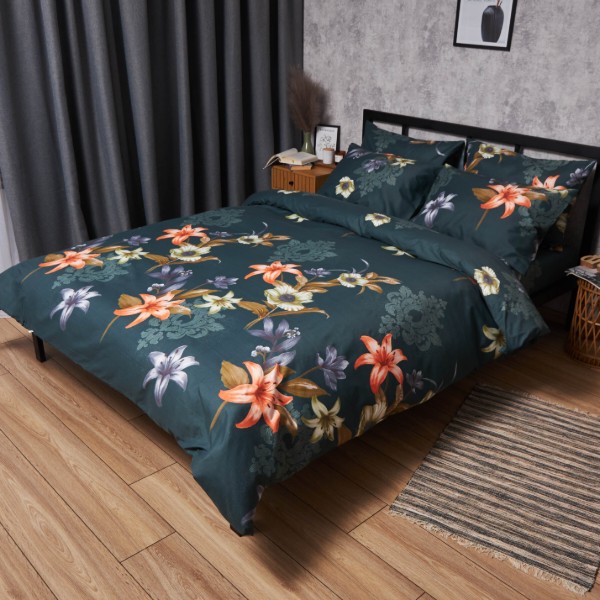 Фото - Комплект постельного белья Moon&Star Микросатин Premium «Floral Nocturne» 160х220х2 см нав. 2х70х70 (MS-820007697)