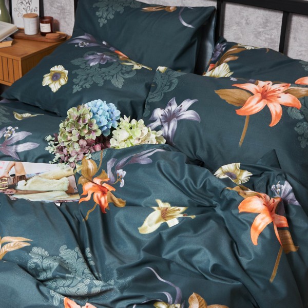 Фото - Комплект постельного белья Moon&Star Микросатин Premium «Floral Nocturne» 160х220х2 см нав. 2х70х70 (MS-820007697)