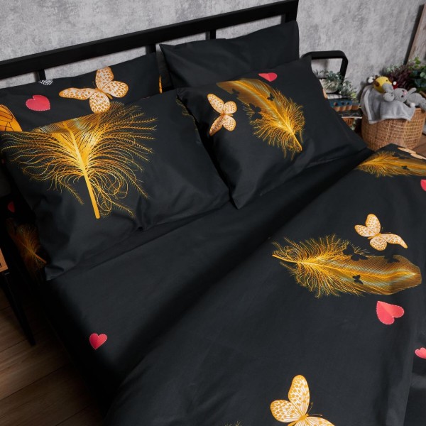 Фото - Комплект постільної білизни Moon&Star Мікросатин Premium «Golden Flutter» 160х220х2 (MS-820007836)