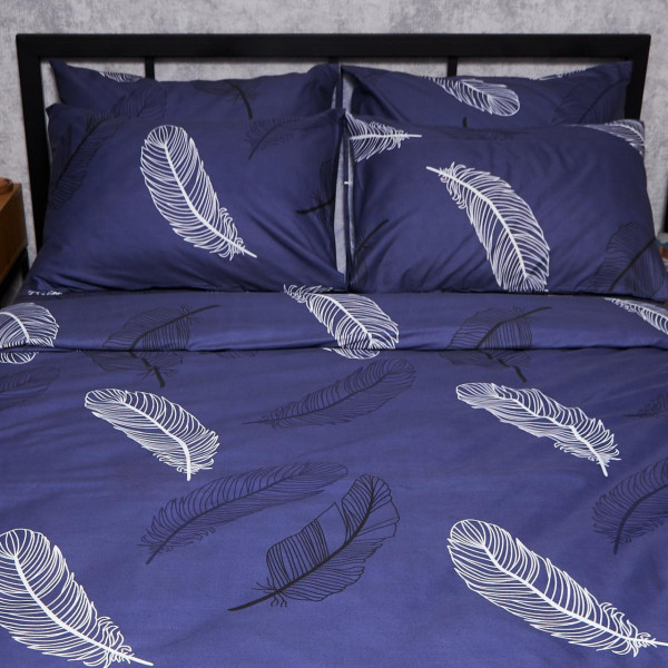 Фото - Комплект постільної білизни Moon&Star Мікросатин Premium «Night Feathers» 160х220х2 (MS-820007978)