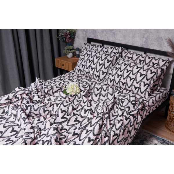 Фото - Комплект постільної білизни Moon&Star Жатка Pink Love 200х220 (MS-820001926)