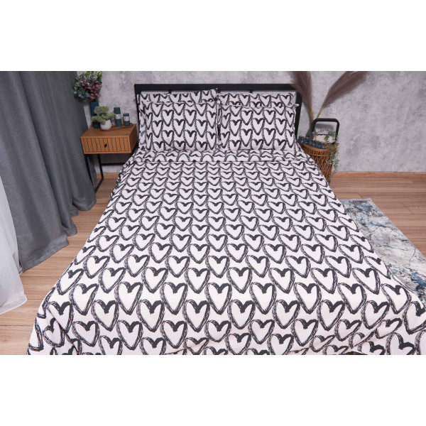 Фото - Комплект постільної білизни Moon&Star Жатка Pink Love 200х220 (MS-820001924)