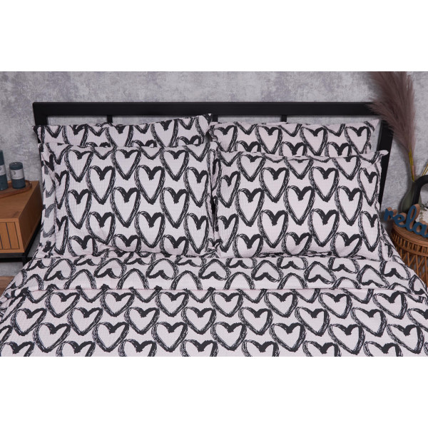 Фото - Комплект постільної білизни Moon&Star Жатка Pink Love 200х220 (MS-820001924)