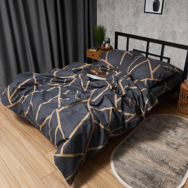 Фото - Комплект постільної білизни Moon&Star Мікросатин Premium Deep Blue Luxe 180х220 нав. 50х70 см 2 шт. (MS-880000544)