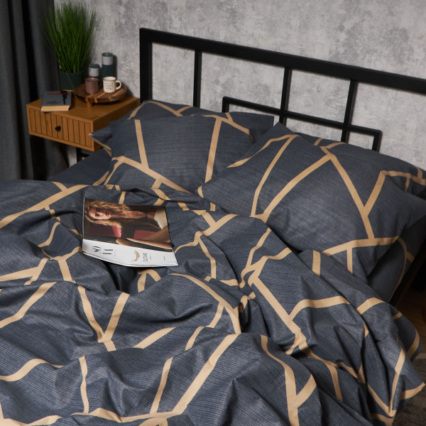 Фото - Комплект постельного белья Moon&Star Микросатин Premium Deep Blue Luxe King Size 220x240 нав. 4х50х70 (MS-820009873)