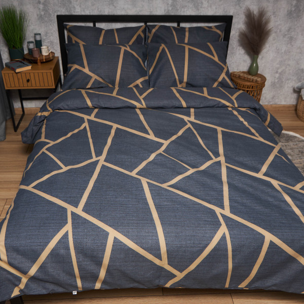 Фото - Комплект постельного белья Moon&Star Микросатин Premium Deep Blue Luxe King Size 220x240 нав. 4х50х70 (MS-820009873)
