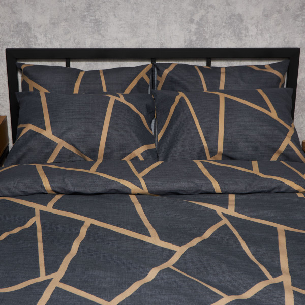 Фото - Комплект постільної білизни Moon&Star Мікросатин Premium Deep Blue Luxe King Size 220x240 нав. 4х70х70 (MS-820009874)