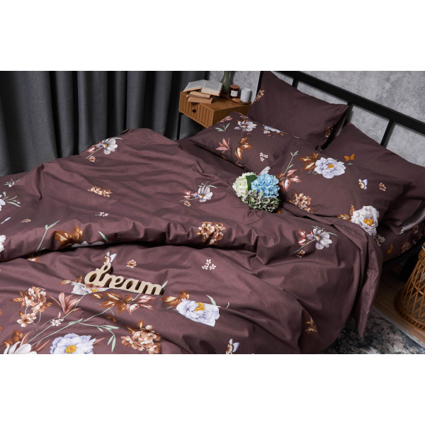 Фото - Комплект постільної білизни Moon&Star Мікросатин Premium Floral Mocha 160х220 нав. 4х70х70 (MS-820005029)