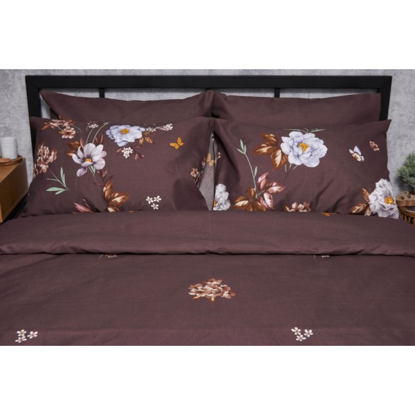 Фото - Комплект постільної білизни Moon&Star Мікросатин Premium «Floral Mocha» 143х210х2 см нав. 2х70х70 (MS-820005032)