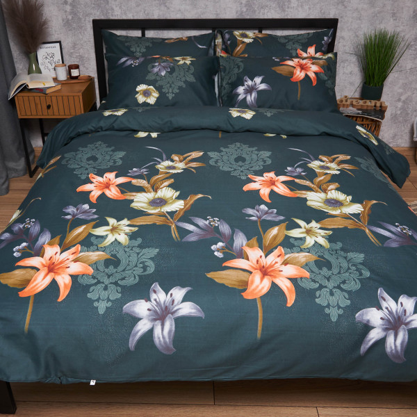 Фото - Комплект постільної білизни Moon&Star Мікросатин Premium Floral Nocturne 200х220 нав. 50х70 см 2 шт. (MS-880000559)