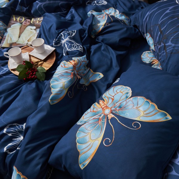 Фото - Комплект постельного белья Moon&Star Микросатин Premium «Flutter Dreams» 160х220х2 см нав. 2х70х70 (MS-820007732)