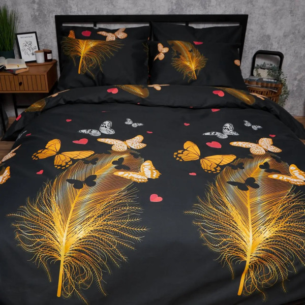 Фото - Комплект постельного белья Moon&Star Микросатин Premium Golden Flutter 160х220 см нав. 2х40х60 (MS-820007825)