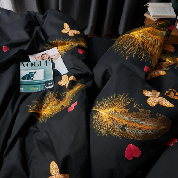 Фото - Комплект постельного белья Moon&Star Микросатин Premium Golden Flutter 160х220 см нав. 2х50х70 (MS-820007826)