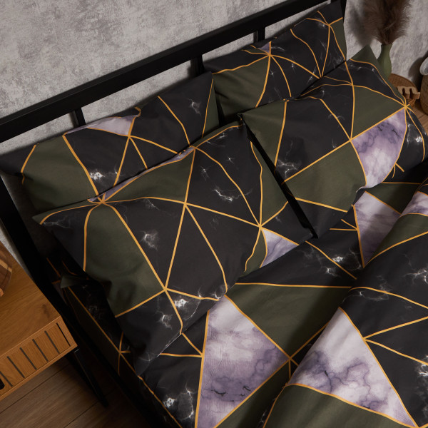 Фото - Комплект постільної білизни Moon&Star Мікросатин Premium Golden Marble 143х210х2 (MS-820009933)