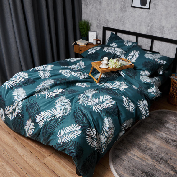 Фото - Комплект постільної білизни Moon&Star Мікросатин Premium «Green Oasis» 160х220 нав. 2х40х60 (MS-820007860)