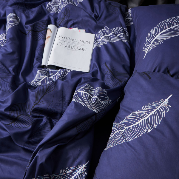 Фото - Комплект постільної білизни Moon&Star Мікросатин Premium Night Feathers 160х220 нав. 4х70х70 (MS-820007969)