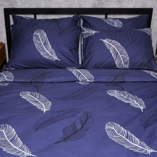 Фото - Комплект постільної білизни Moon&Star Мікросатин Premium Night Feathers 160х220 нав. 4х70х70 (MS-820007969)